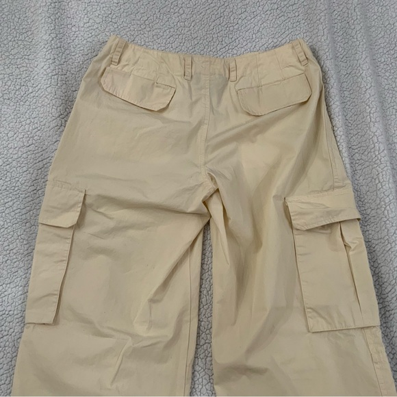 Lauren Ralph Lauren Women's 8 Cargo Pants Cream 100% Cotton Adjustable Wide Leg - Picture 6 of 14